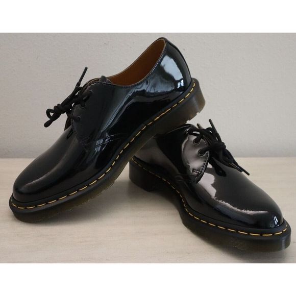 Dr. Martens Model 10084 Women’s Sz 11 Air Wair Black Patent Leather Oxfords $140 - Picture 4 of 9